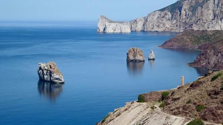 L'Estasi Tanca Piras A Bordo Piscina Con Vista Mare Βίλα Nebida Εξωτερικό φωτογραφία